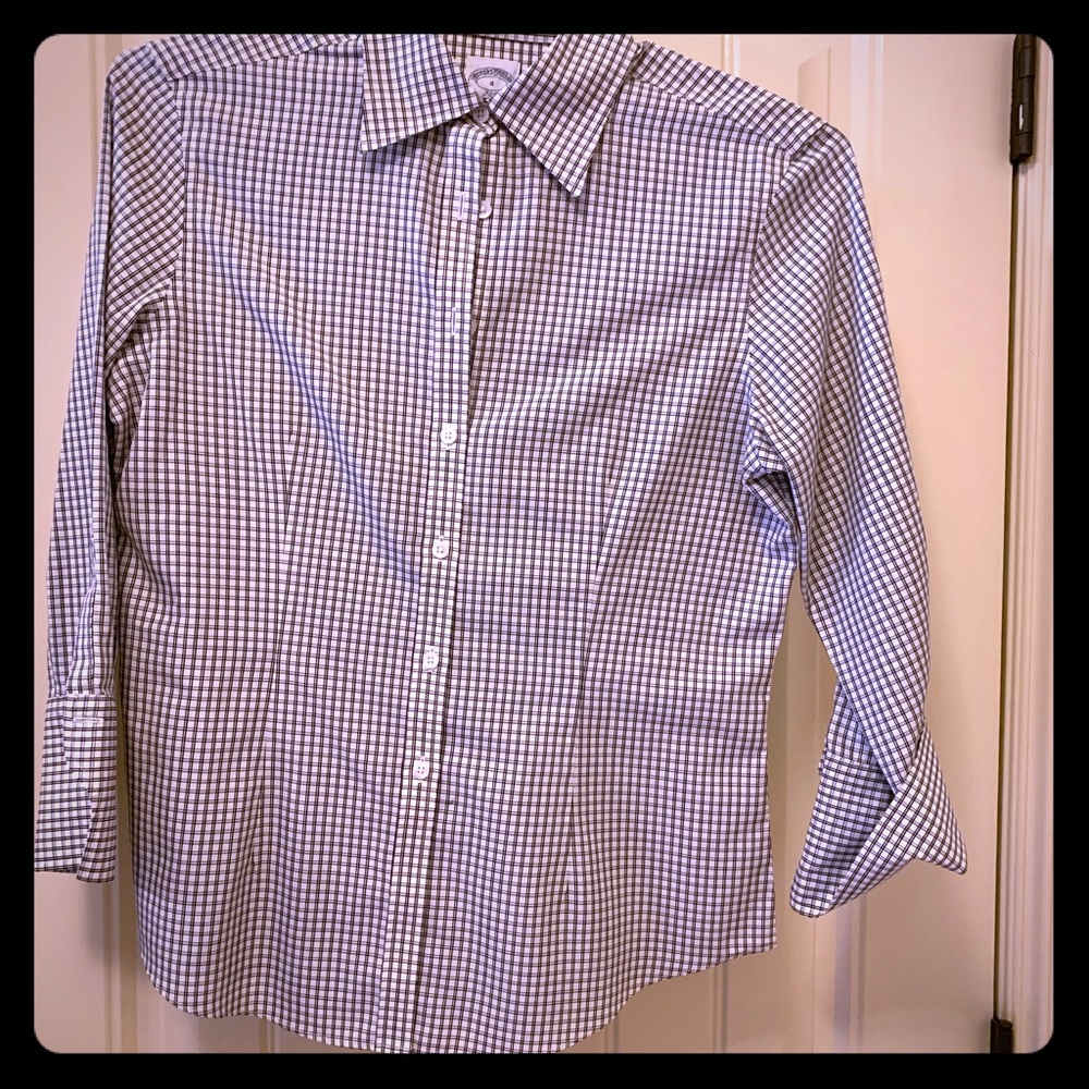 Black / white checked button-up